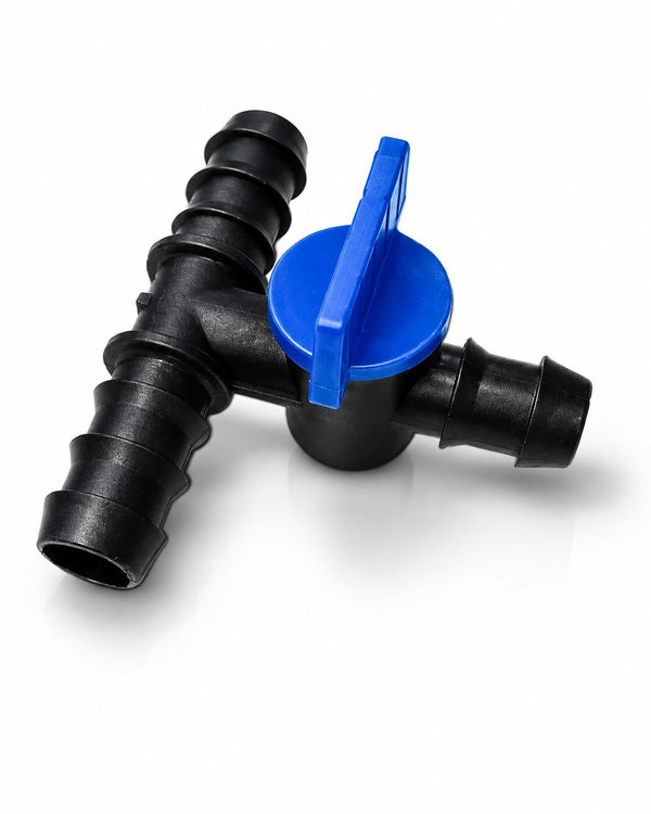 Irrigation tee connector with tap (16mm)
